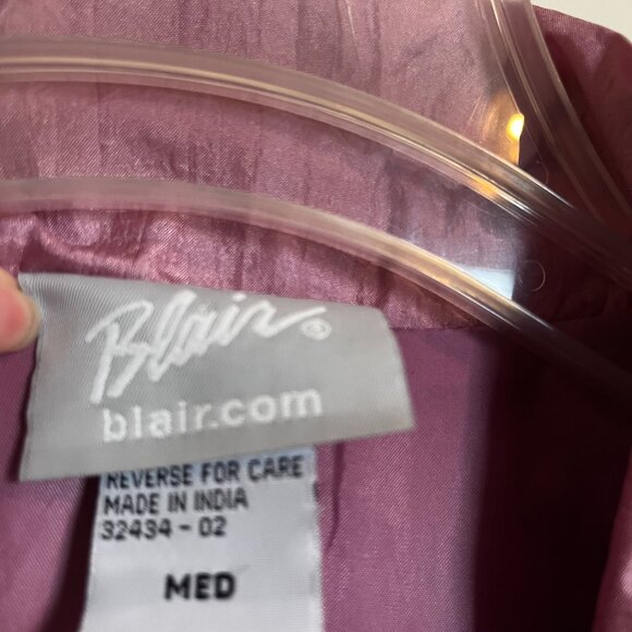 Blair Windbreaker Women's Medium Dusty Rose Pink Jacket Tie Waist 00's y2k Embro - Picture 3 of 7